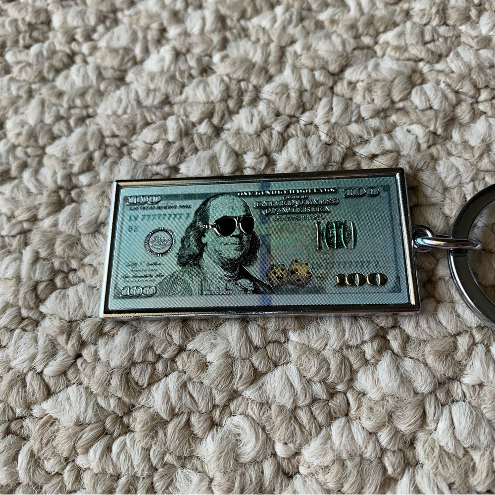 New US miniature Las Vegas Nevada  100 dollar bill Benjamin Franklin Key Chain